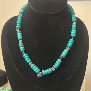 Sterling Silver Turquoise & Gemstone Necklace